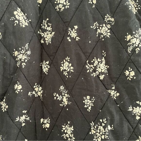 Rixo Cleo Ditsy Bunch Black Longline Quilted Jacket - Picture 10 of 14